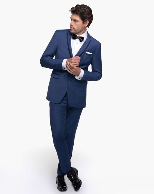 Generation Tux Mystic Blue Edge Lapel Tux Blue Tuxedo - 3