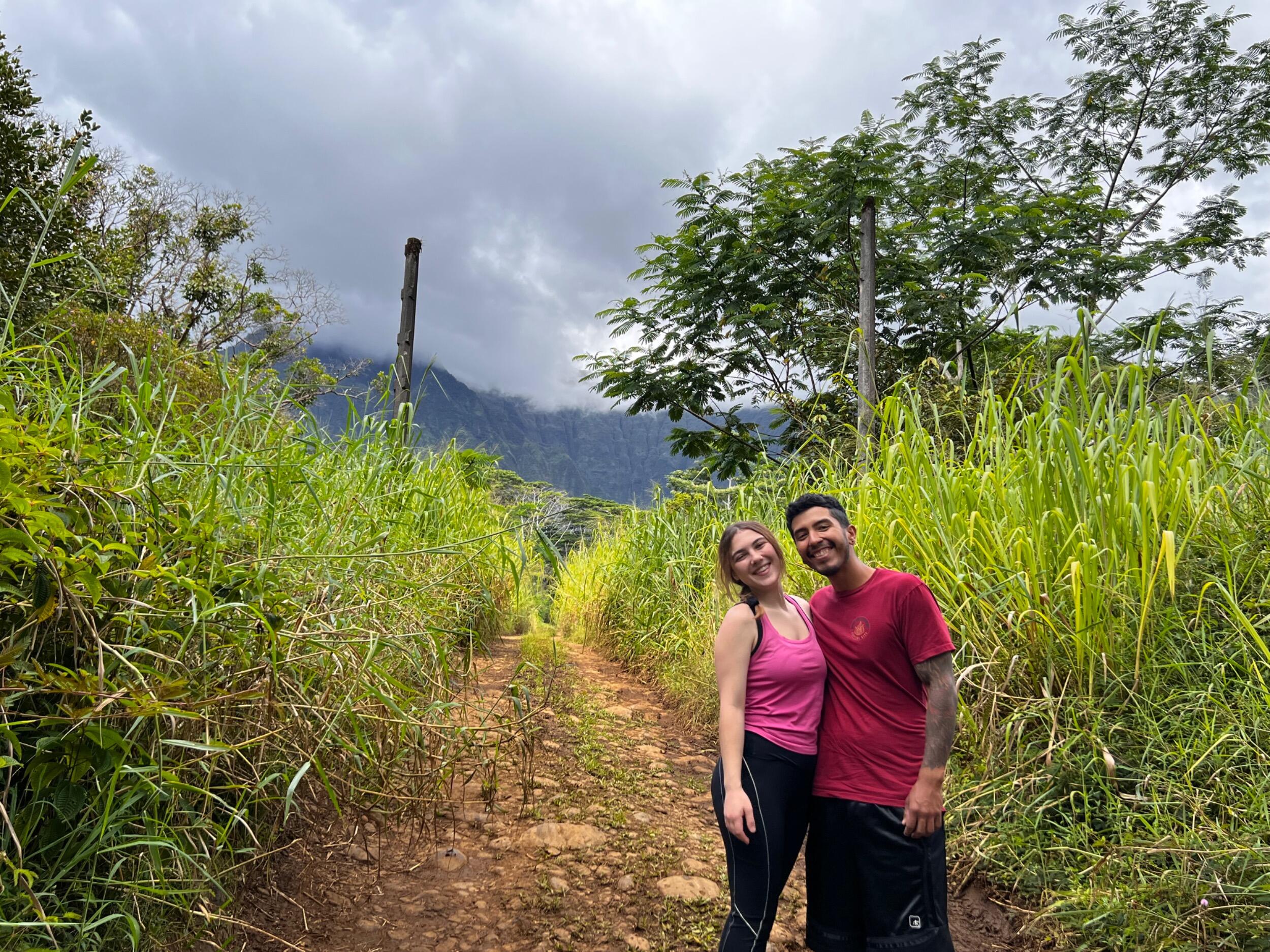 Our first trip to Kauai together! Alanah's mom and step-dad, Sarah and Kyle, were excellent tour guides/hosts and took us all around the island! Those two poles behind us are the ACTUAL gates to Jurassic Park— or what’s left of it. Stick with us, and we’ll be continuing this theme…
