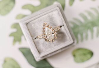 embellished pear-shaped engagement ring