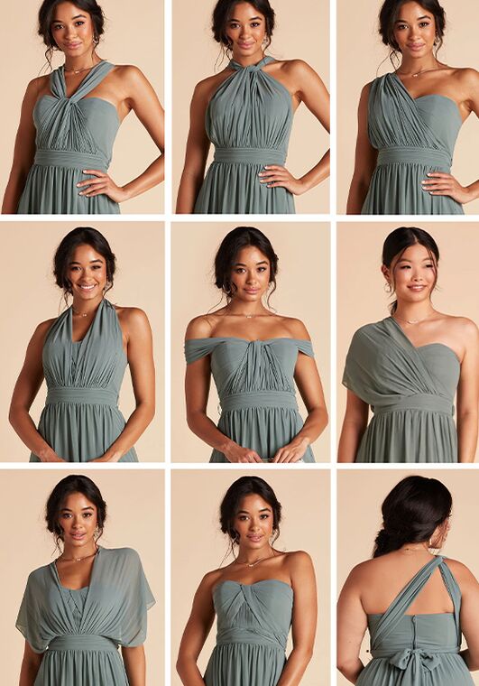 Birdy Grey Grace Convertible Chiffon Dress in Sage Le Fleur Bridesmaid Dress - 4