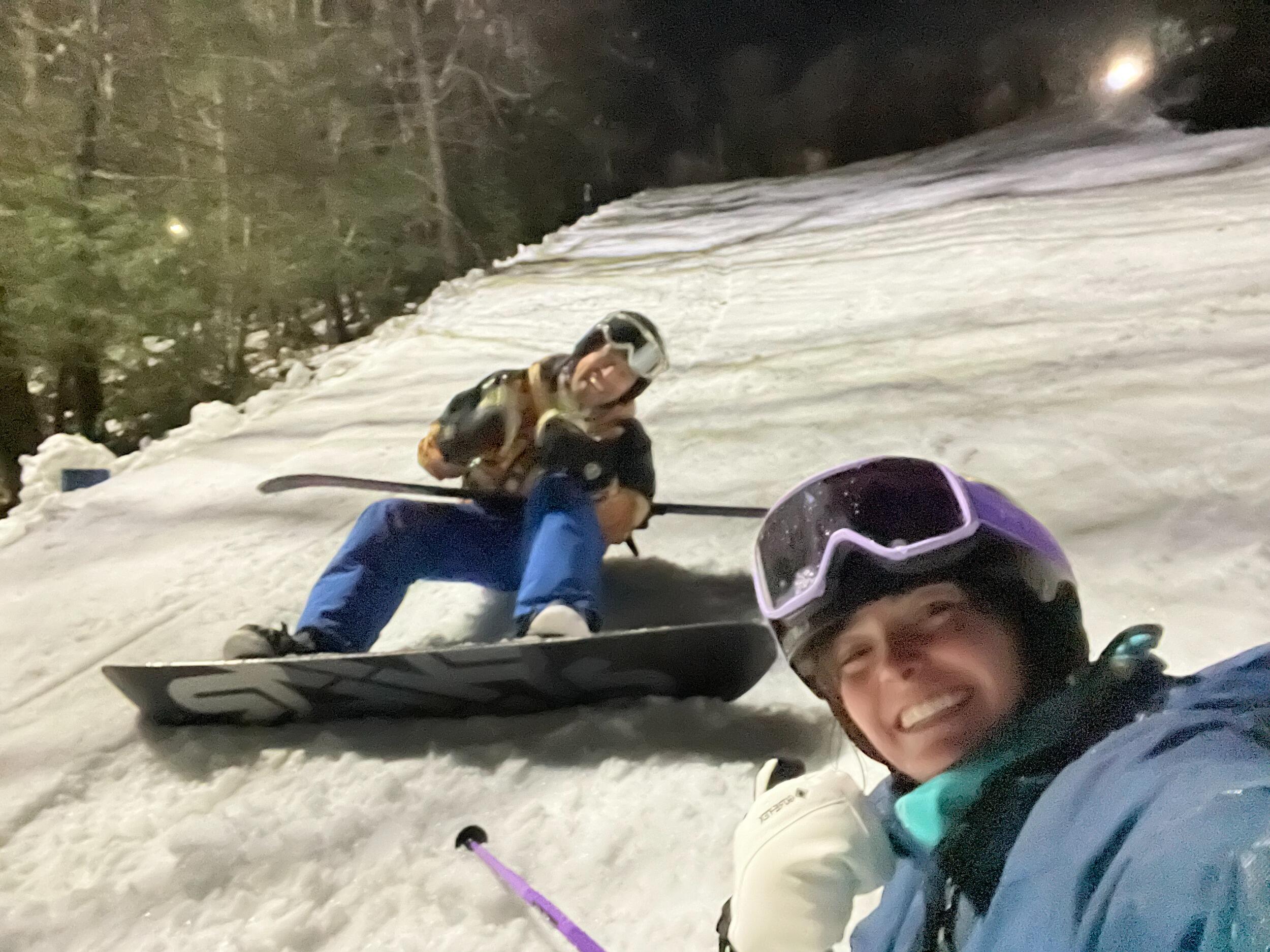 Chris taught me how to ski! (yes, that is my ski in Chris's hands)