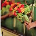 Roses were the bloom of the day. “The flowers reflected bright, celebratory, late-summer colors: orange, hot pink, and bright green,” Kerry says.