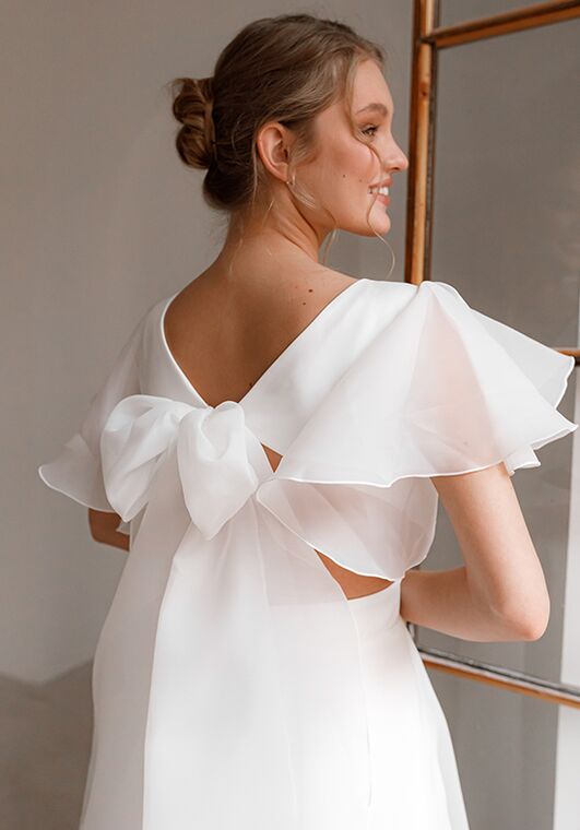 Olivia Bottega Minimalist Silk Organza Wedding Dress Juno A-Line Wedding Dress - 2