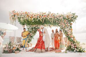 Hindu Wedding on Beach in Mayakoba, Mexico