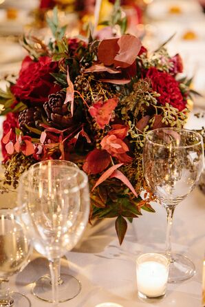 Jewel-Tone Reception Centerpieces