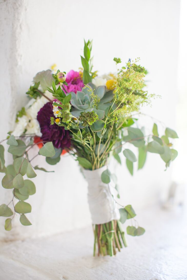 "The flowers and my bouquet were easy," Sarah says. "I told my childhood friend that I wanted local wildflowers and let her work her magic."