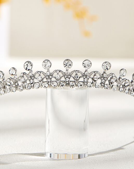 AW Bridal AW BRIDAL Crystal Tiara Crowns for Women - Sparkling Princess Tiara for Bride, Fashion Bridal Headband Hair Accessories for Wedding Birthday Prom Silver Silver Tiara - 5