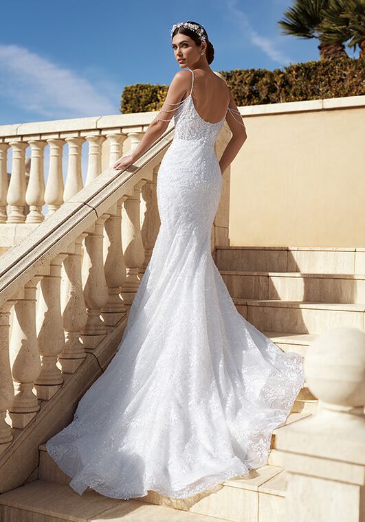Moonlight Couture H1584 Mermaid and Trumpet Wedding Dress - 2