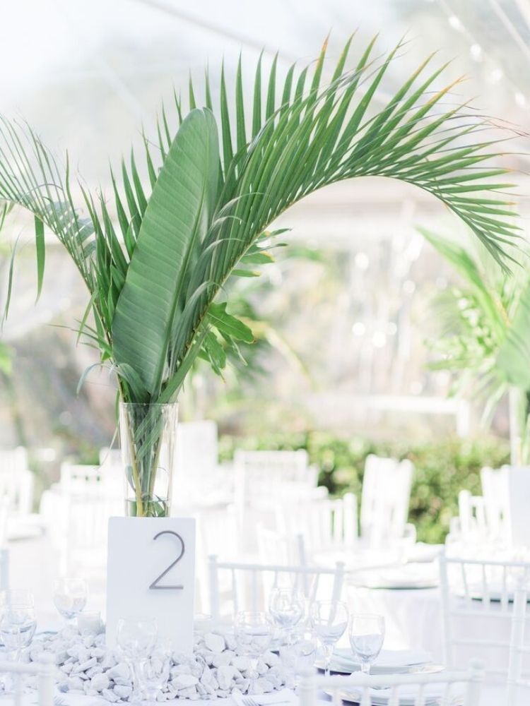 palm leaf centerpiece