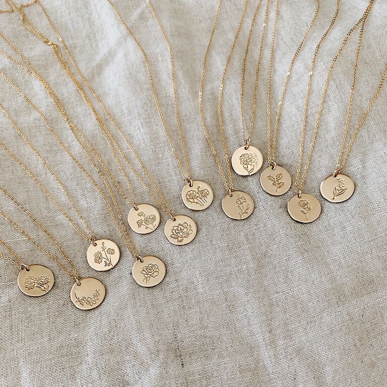 birth flower necklace