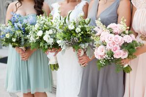 Mismatched Bridal Party Bouquets