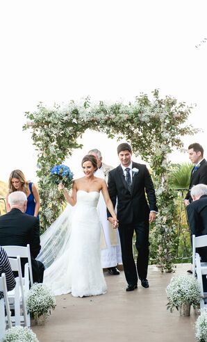 Wedding Arch With Baby's Breath and Wood