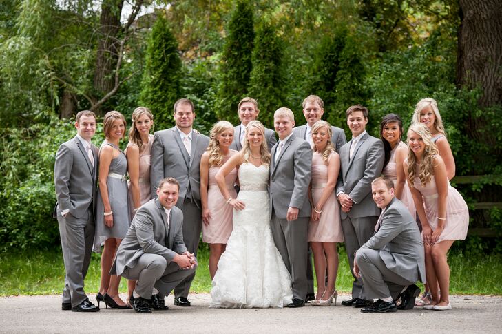 Gray and Blush Wedding Party