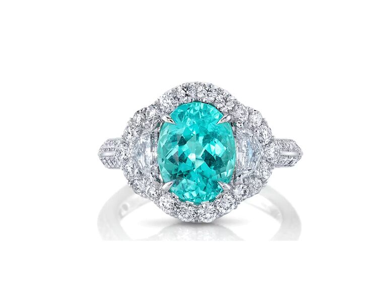 paraiba tourmaline engagement ring