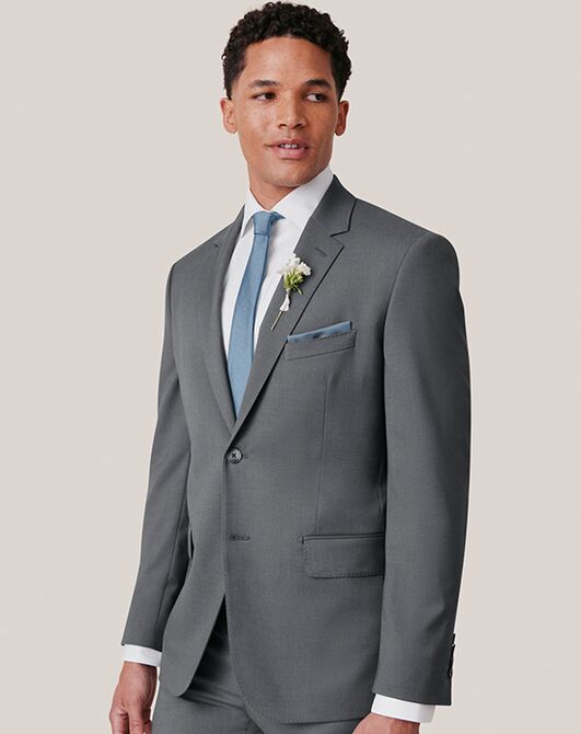 Birdy Grey Suits Taylor Suit Jacket in Charcoal Grey Tuxedo - 2