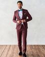 The Black Tux Burgundy Shawl Tuxedo Red Tuxedo - thumbnail - 2