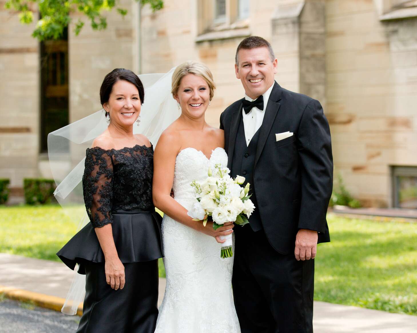 Black Lace, Peplum Mother of the Bride Dress