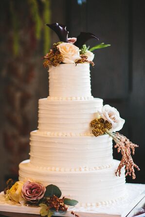 Classic Buttercream Cake with Wildflowers and Cala Lilies