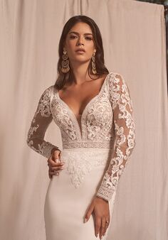 Lillian West 66288 Fit-and-Flare Wedding Dress