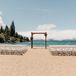 Wedding Arch and Folding Chairs at Round Hill Pines Beach in Zephyr Cove, Nevada