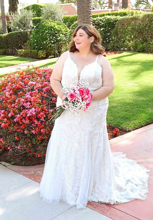 Stella York 7479 plus Fit-and-Flare Wedding Dress - 2