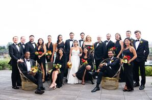 Wedding Party Dressed in Black Attire for Washington, DC, Wedding