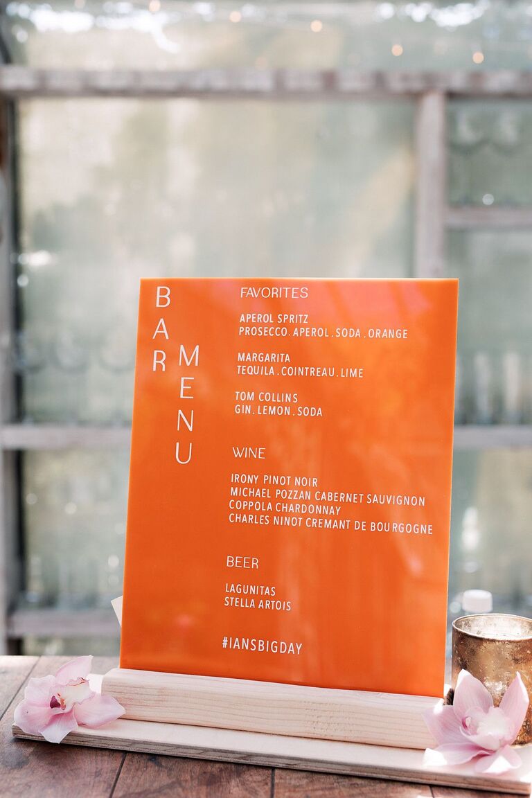 Modern orange acrylic sign