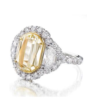 Christopher Designs Glamorous Emerald, Oval Cut Engagement Ring