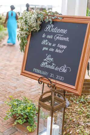 Welcome Sign for Rustic Wedding in Orlando, Florida