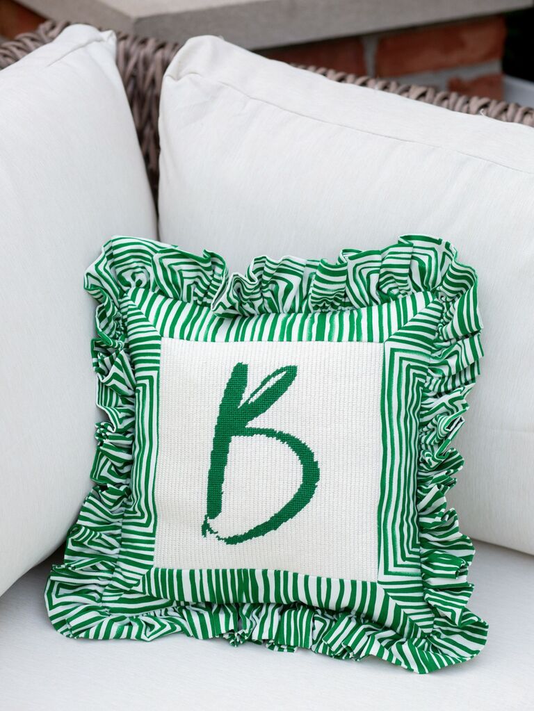 Monogrammed pillow idea for a personalized wedding. 