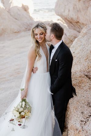 beach wedding dresses the knot Unique Boho Lace Light Pink Off The Shoulder A-line Beach Wedding Dres   clover sew