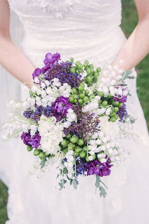 Purple, White and Green Bouquet