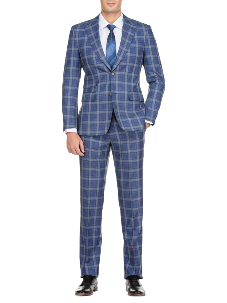 English Laundry Slim Fit Peak Lapel Plaid Suit from Saks Off Fifth