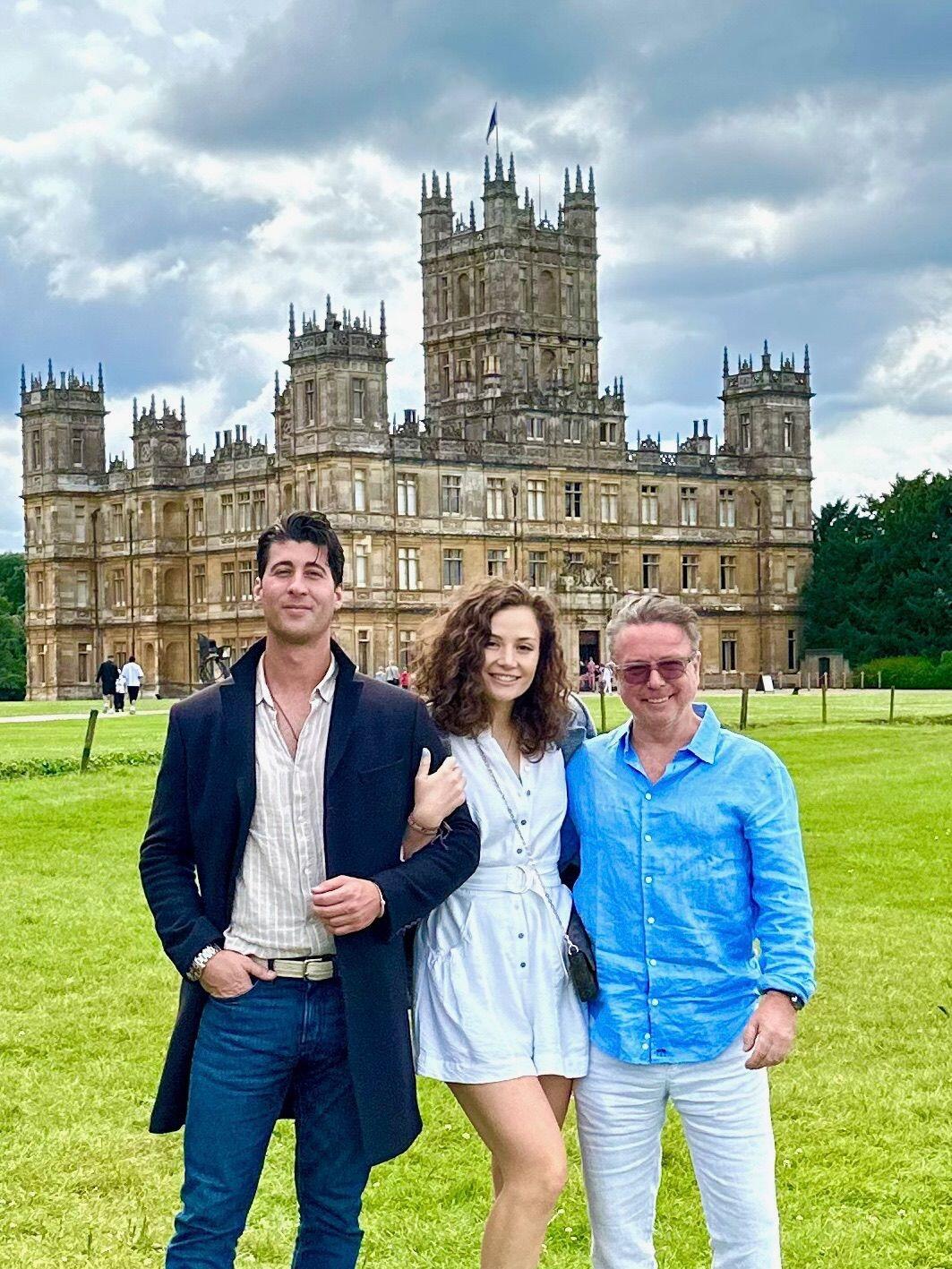 Josie learns Max loves reading every plaque he can at the Downton Abbey day out  -  England