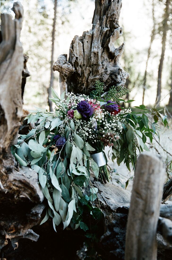 Lush Cascading Eucalyptus and Baby's Breath Bouquet