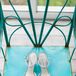 Pale Gray Bridal Shoes with Fabric Rosette