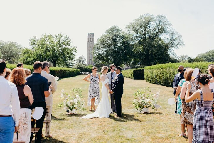 Wedding Ceremony Outside at Belle Isle in Detroit, Michigan
