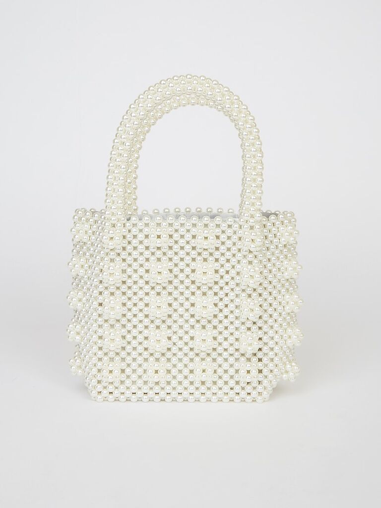 Pearl bridal bucket bag from Lulus