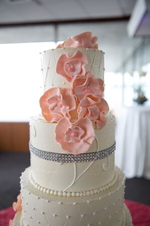 Pink Fondant Wedding Cake Flowers