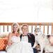The couple's husky goes with them everywhere, and managed to get in a few of the couple's photos.