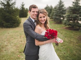 Elizabeth Conley (23 and in children's ministry) and Mason Conley (22 and a project manager) created a Christmas-inspired wedding at their church, Fai