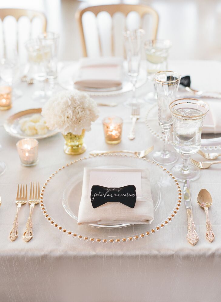 Black-and-White Bow Ties Place Cards