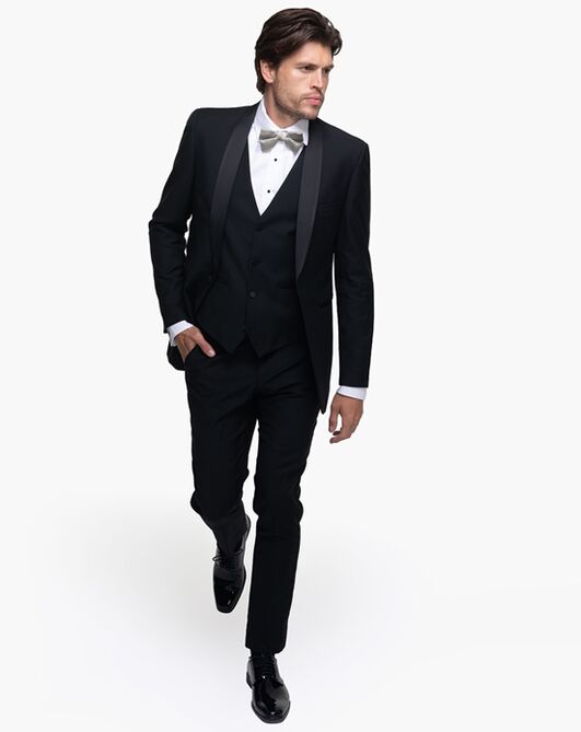 Generation Tux Black Shawl Lapel Tuxedo Black Tuxedo - 2