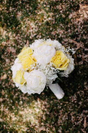 Yellow Rose and White Peony Bouquet