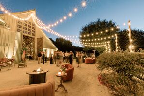 String Lights at Barn Wedding Reception at Santa Lucia Preserve in Carmel Valley, California