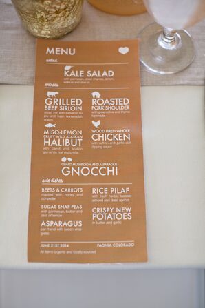 Rustic, Modern Brown and White Menu Cards
