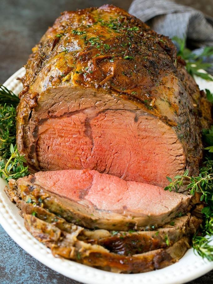 Picture of Slow-Roasted Prime Rib Au Jus with Creamed Horseradish