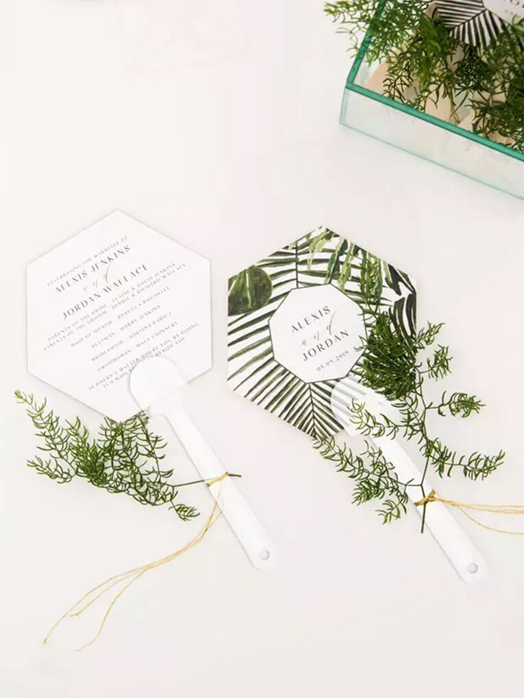 Personalized fan wedding favors