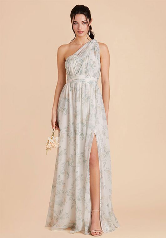 Birdy Grey Grace Chiffon Dress in Sage Spring Garden Strapless Bridesmaid Dress - 6