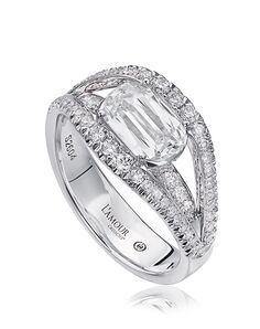 Christopher Designs Unique Emerald, Oval Cut Engagement Ring